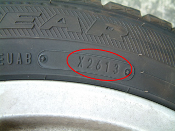 車のタイヤの製造年月